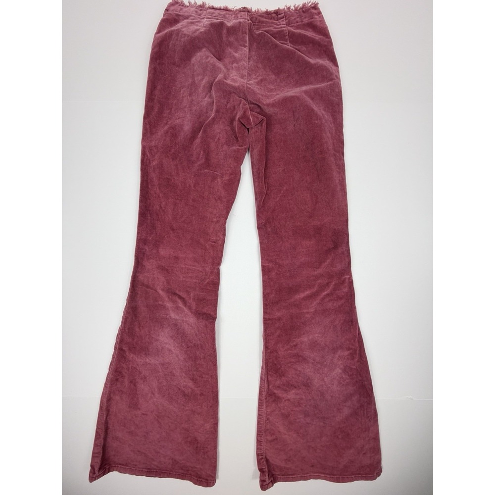 BDG Iona Zip Front Flare Pants Size 24 Pink Corduroy Low Rise Bell Bottom - Picture 4 of 12